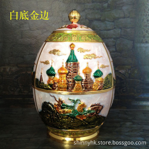 Znic Alloy Peacock Enamelled Handmade Metal Food Packaging Box
